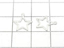 Silver925 Star Charm 12x10.5mm [Pure Silver Finish] [Rhodium Plated] [18KGP] 3pcs