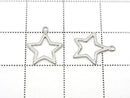 Silver925 Star Charm 12x10.5mm [Pure Silver Finish] [Rhodium Plated] [18KGP] 2pcs