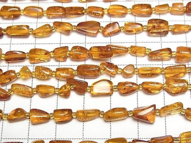[Video] Baltic Amber Tube-Nugget 1strand beads (aprx.13inch/32cm)