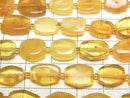 [Video] Baltic Amber Flat Nugget [Yellow] 1 strand beads (aprx.14inch/35cm)