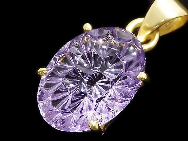 [Video][One of a kind] High Quality Amethyst AAA Pendant 18KGP NO.54