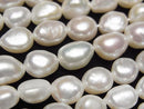 [Video] Fresh Water Pearl AA++ Baroque 8-10mm White 1strand beads (aprx.13inch/33cm)