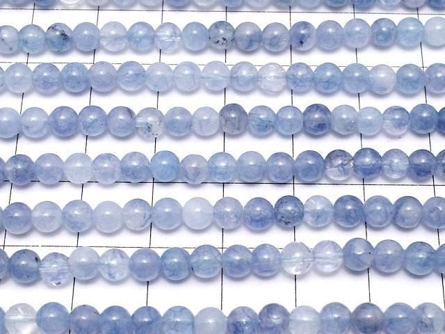 Blue color Jade Round 4mm 1strand beads (aprx.15inch/36cm)