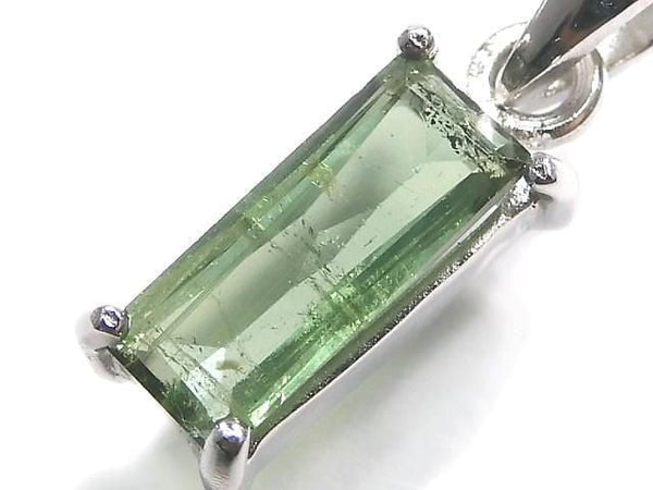 [Video][One of a kind] Green Tourmaline AAA- Faceted Pendant Silver925 NO.27