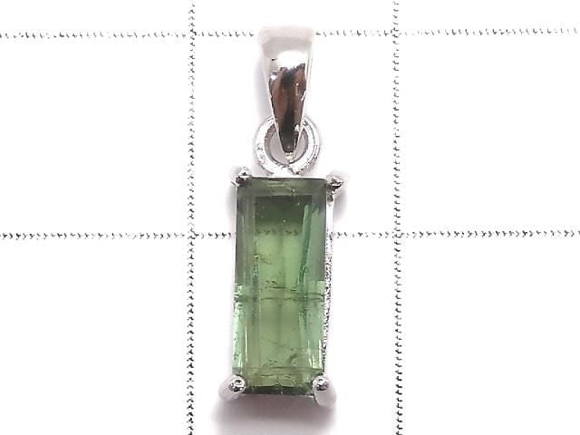 [Video][One of a kind] Green Tourmaline AAA- Faceted Pendant Silver925 NO.27