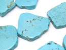 Magnesite Turquoise Slice Nugget Center Hole 1strand beads (aprx.14inch/34cm)