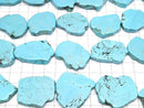 Magnesite Turquoise Slice Nugget Center Hole 1strand beads (aprx.14inch/34cm)