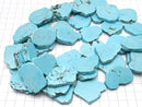 Magnesite Turquoise Slice Nugget Center Hole 1strand beads (aprx.14inch/34cm)