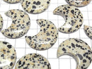 [Video] Dalmatian Jasper Moon Motif 32x28mm 2pcs