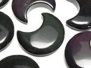 [Video] Black-Rainbow Obsidian Moon Motif 32x28mm 2pcs