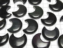 [Video] Black-Rainbow Obsidian Moon Motif 32x28mm 2pcs