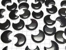 [Video] Black-Rainbow Obsidian Moon Motif 32x28mm 2pcs