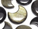 [Video] Golden Obsidian Moon Motif 32x28mm 2pcs