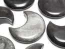 [Video] Silver Obsidian Moon Motif 32x28mm 2pcs