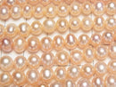 [Video] Fresh Water Pearl AA++ Potato 6-7mm Natural color Orange pink 1strand beads (aprx.14inch/34cm)