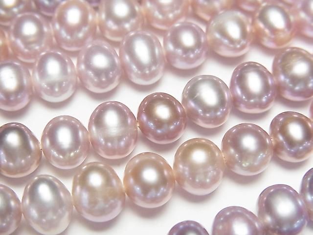 [Video] Fresh Water Pearl AA++ Potato 6-7mm Natural color Classic pink-Lavender 1strand beads (aprx.14inch/34cm)