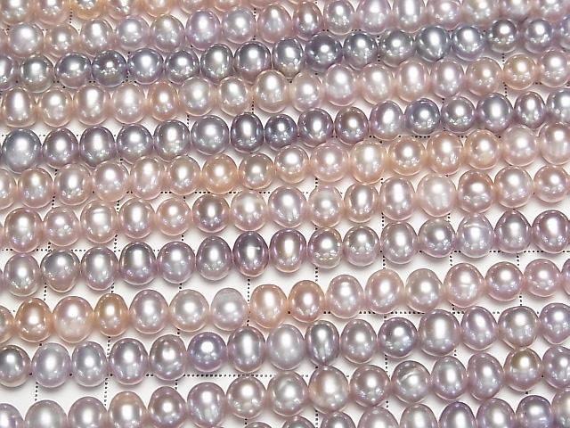[Video] Fresh Water Pearl AA++ Potato 6-7mm Natural color Classic pink-Lavender 1strand beads (aprx.14inch/34cm)
