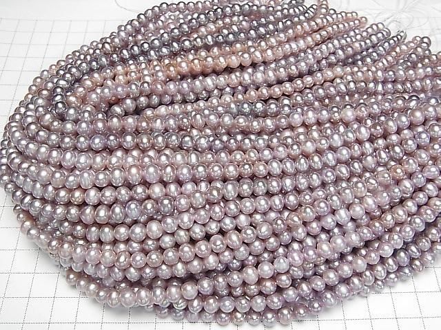 [Video] Fresh Water Pearl AA++ Potato 6-7mm Natural color Classic pink-Lavender 1strand beads (aprx.14inch/34cm)