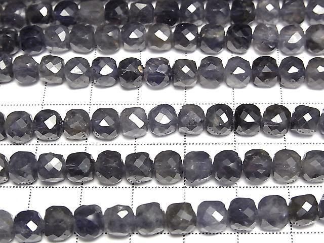 [Video] High Quality! Iolite AA+ Cube Shape 6x6x6mm half or 1strand beads (aprx.15inch/37cm)