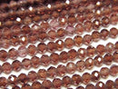 [Video] High Quality! Champagne Garnet AAA- Faceted Round 3mm 1strand Beads (approx. 15 inches/37 cm)