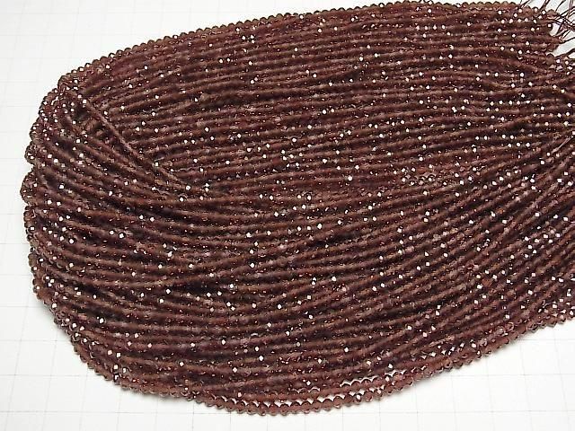 [Video] High Quality! Champagne Garnet AAA- Faceted Round 3mm 1strand Beads (approx. 15 inches/37 cm)