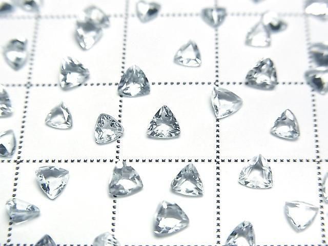 [Video]High Quality Aquamarine AAA Loose stone Triangle Faceted 3x3mm 10pcs