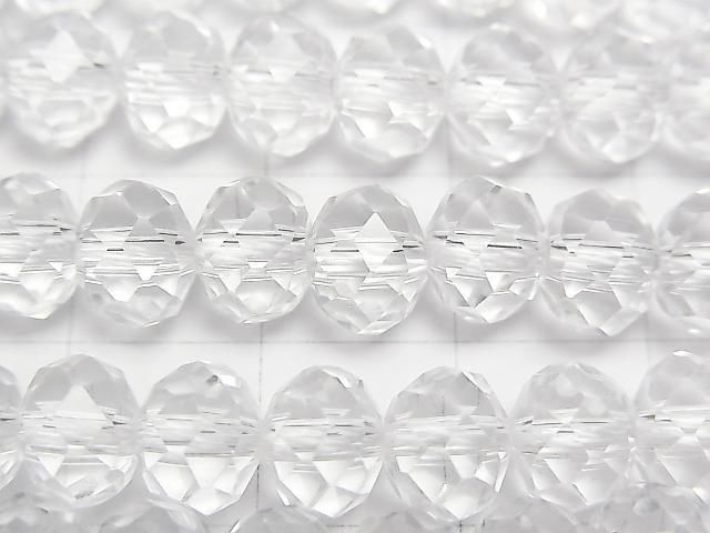 [Video] High Quality! Crystal (Smelted Quartz) AAA Faceted Button Rondelle 7.5x7.5x6mm 1strand beads (approx. 15 inches/36 cm)