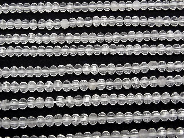 [Video] High Quality! Crystal AA+ Mirror Faceted Button Rondelle 4x4x3mm 1strand beads (approx. 15 inches/36 cm)