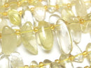[Video]Lemon Quartz AA++ Nugget Top Side Drilled Hole half or 1strand beads (aprx.15inch/36cm)