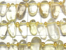 [Video]Lemon Quartz AA++ Nugget Top Side Drilled Hole half or 1strand beads (aprx.15inch/36cm)