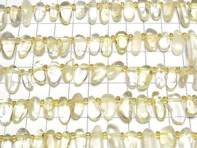[Video]Lemon Quartz AA++ Nugget Top Side Drilled Hole half or 1strand beads (aprx.15inch/36cm)