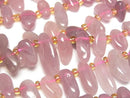 [Video] Deep Rose Quartz AA++ Nugget Top Side Drilled Hole 1strand beads (aprx.15inch/36cm)