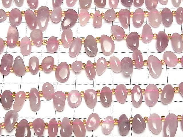 [Video] Deep Rose Quartz AA++ Nugget Top Side Drilled Hole 1strand beads (aprx.15inch/36cm)