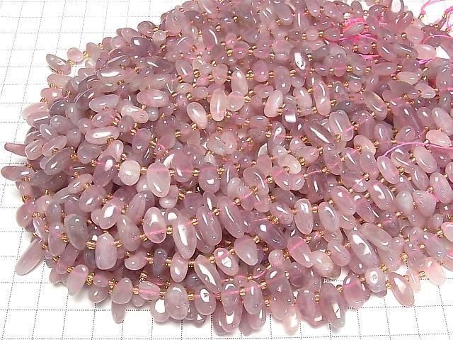 [Video] Deep Rose Quartz AA++ Nugget Top Side Drilled Hole 1strand beads (aprx.15inch/36cm)
