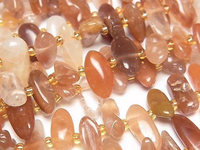 [Video] Red Hematoid Quartz Nuggets Top Side Drilled Hole 1 strand beads (approx. 15 inches/36 cm)