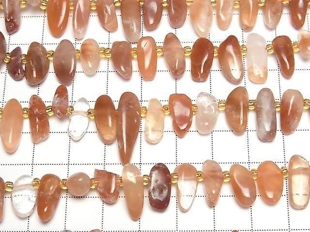 [Video] Red Hematoid Quartz Nuggets Top Side Drilled Hole 1 strand beads (approx. 15 inches/36 cm)