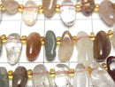 [Video] Multicolor Rutilated Quartz AA+ Nugget Top Side Drilled Hole 1strand beads (aprx.15inch/36cm)