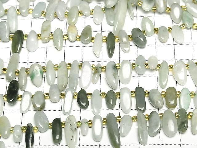 [Video] Burmese Jadeite AA Nugget Top Side Drilled Hole 1 strand beads (approx. 15 inches/36 cm)
