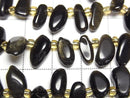 [Video] Golden Obsidian AA++ Nugget Top Side Drilled Hole 1strand beads (approx. 15 inches/36 cm)