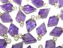[Video] Amethyst Arrows Head 9x7mm Charm (2pcs)