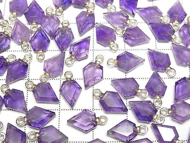 [Video] Amethyst Arrows Head 9x7mm Charm (2pcs)