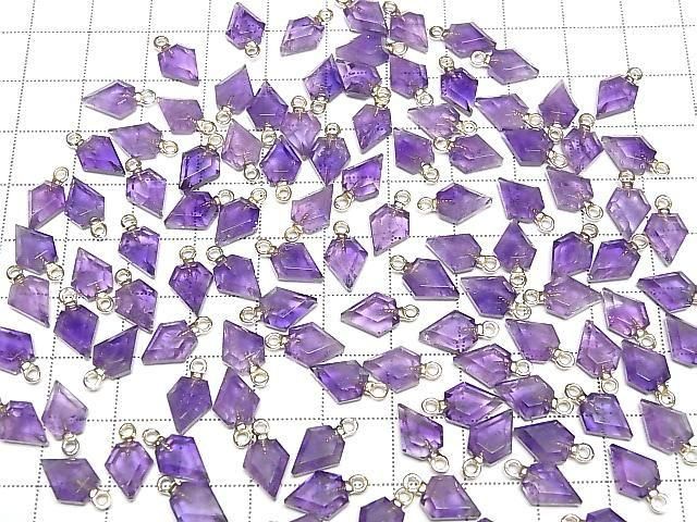 [Video] Amethyst Arrows Head 9x7mm Charm (2pcs)