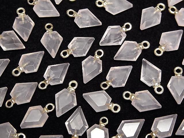 [Video] Rose Quartz Arrows Head 9x7mm Charm (2pcs)