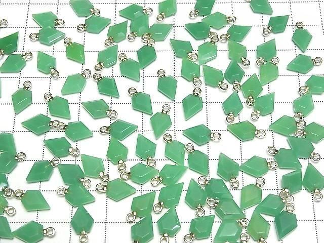 [Video] Apple Green Chalcedony Arrows Head Charms 9x7mm (2 pieces)