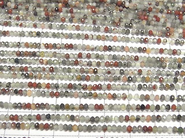 [Video]High Quality! Bloodstone Faceted Button Rondelle 2.5x2.5x1.5mm 1strand beads (aprx.15inch/36cm)