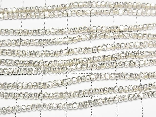 Karen Silver Faceted Button Rondelle 2.5x2.5x1.5mm 1/8 or 1-strand beads (approx. 26 inches/66 cm)