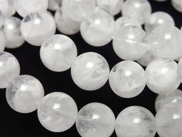 [Video] White Snow Garden Quartz Round 10mm Bracelet