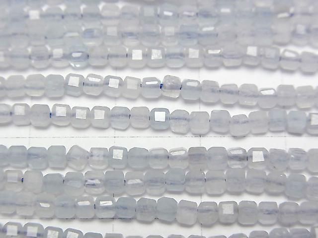 [Video] High Quality! Aquamarine AA+ Cube Shape 2x2x2mm 1strand beads (aprx.15inch/37cm)