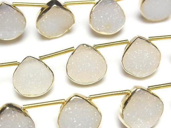[Video] Druzy Agate Bezel Setting Chestnut half or 1 strand beads (approx. 6 inches/16 cm)