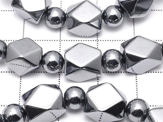 [Video]Terahertz Rectangle Faceted Tube 10x8x8mm & Round 6mm Bracelet